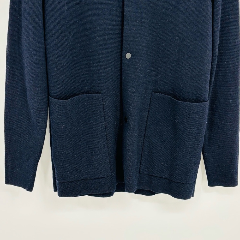 COS 100% Wool womens jacket cardigan snap front patch pockets collared - Picture 4 of 7